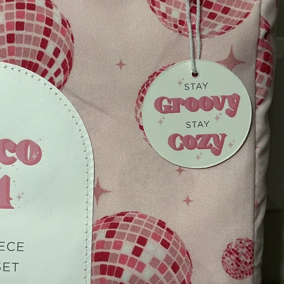 NWT! DISCO 54 FULL SIZE PINK DISCO BALL SHEET SET - Picture 4 of 7